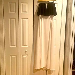 Stunning BCBG Maxazria black top, white bottom strapless dress. Size 2.